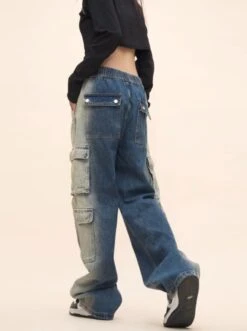 Blue Gradient Washed Cargo-Style Jeans | Suga - BTS -Diva s Closet Blue Gradient Washed Denim Cargo Style Jeans Suga BTS 9 600x803 1