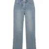 Blue Laced-Up Segmented Jeans | Eunchae - Le Sserafim -Diva s Closet Blue Laced Up Segmented Jeans Eunchae Le Sserafim 2 600x679 1
