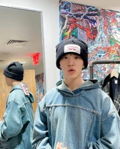 Blue Oversized Denim Hoodie | Hoshi - Seventeen -Diva s Closet Blue Oversized Denim Hoodie Hoshi Seventeen 6 600x745 1