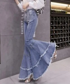 Blue Raw Edges Mermaid Jeans | Haerin - NewJeans -Diva s Closet Blue Raw Edges Mermaid Jeans Haerin NewJeans 4 600x711 1