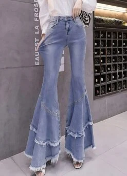 Blue Raw Edges Mermaid Jeans | Haerin - NewJeans -Diva s Closet Blue Raw Edges Mermaid Jeans Haerin NewJeans 5 600x834 1