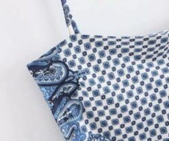 Blue Retro Printed Scarf Top | Jiu - Dreamcatcher -Diva s Closet Blue Retro Printed Scarf Top Jiu Dreamcatcher 3 600x500 1