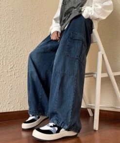 Blue Shoe Laced Waist Cargo Jeans | Joy - Red Velvet -Diva s Closet Blue Shoe Laced Waist Cargo Jeans Joy Red Velvet 1 600x716 1