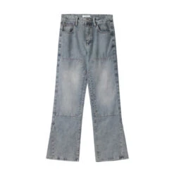 Blue Straight-Cut Jeans With Patched Details | Minnie - (G)I-DLE -Diva s Closet Blue Straight Cut Jeans With Patched Details Minnie GI DLE 9 600x600 1