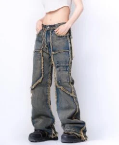 Blue Tassel Linings Jeans | Jay - Enhypen