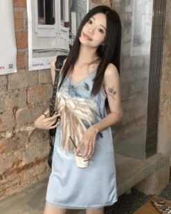 Blue Vintage Ribbon Dress | Jennie - BlackPink 29 Blue Vintage Ribbon Dress | Jennie - BlackPink -Diva s Closet Blue Vintage Ribbon Dress Jennie BlackPink 6