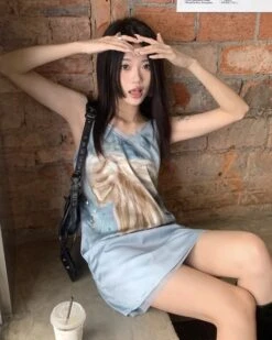 Blue Vintage Ribbon Dress | Jennie - BlackPink 23 Blue Vintage Ribbon Dress | Jennie - BlackPink -Diva s Closet Blue Vintage Ribbon Dress Jennie BlackPink 8