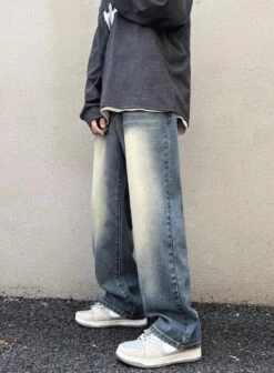 Blue Washed Straight Cut Jeans | Kai - EXO -Diva s Closet Blue Washed Straight Cut Jeans Kai EXO 7