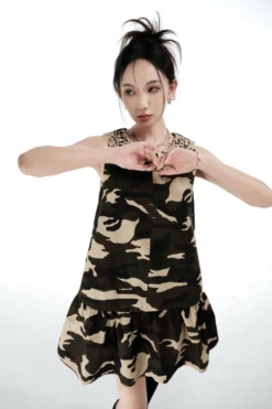 Brown Camouflage Lace Collared Dress | Yeri - Red Velvet -Diva s Closet Brown Camouflage Lace Collared Dress Yeri Red Velvet 1 600x900 1