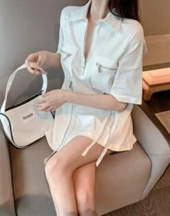 Black Zipper Polo Shirt | Changbin - Stray Kids -Diva s Closet Changbin Stray Kids Black Zipper Shirt 10 e1643800716971 600x760 1