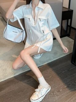 Black Zipper Polo Shirt | Changbin - Stray Kids -Diva s Closet Changbin Stray Kids Black Zipper Shirt 20