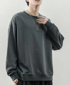 Grey Crew Neck Sweatshirt | Changbin - Stray Kids -Diva s Closet Changbin Stray Kids Grey Crew Neck Sweatshirt 4 e1694551421746 600x730 1