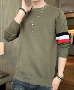 Grey Sweatshirt With Tricolor Bars | Chanyeol - EXO -Diva s Closet Chanyeol EXO Grey Sweatshirt With Tricolor Bars 4 600x722 1