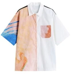 Orange Oil Painting Print Shirt | Hyunjin - Stray Kids -Diva s Closet Chen EXO Oil Painting Print T Shirt 600x633 1