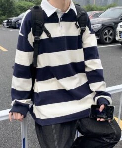 Yellow And Blue Stripe Patterned Polo Shirt | Doyoung - NCT 38 Yellow And Blue Stripe Patterned Polo Shirt | Doyoung - NCT -Diva s Closet Doyoung NCT Yellow And Blue Stripe Patterned Polo Shirt 1 600x732 1