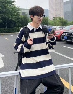 Yellow And Blue Stripe Patterned Polo Shirt | Doyoung - NCT 33 Yellow And Blue Stripe Patterned Polo Shirt | Doyoung - NCT -Diva s Closet Doyoung NCT Yellow And Blue Stripe Patterned Polo Shirt 10 600x769 1