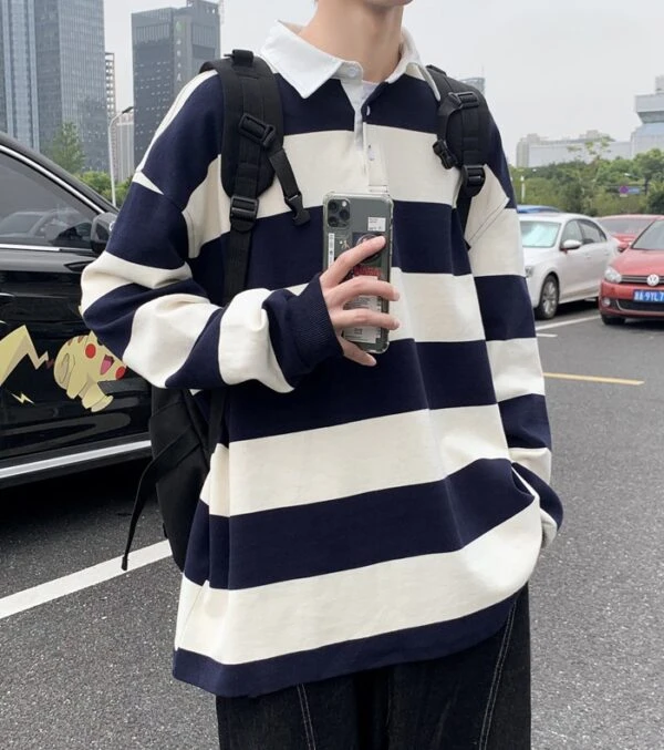 Yellow And Blue Stripe Patterned Polo Shirt | Doyoung - NCT 18 Yellow And Blue Stripe Patterned Polo Shirt | Doyoung - NCT - Image 16