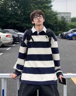 Yellow And Blue Stripe Patterned Polo Shirt | Doyoung - NCT 31 Yellow And Blue Stripe Patterned Polo Shirt | Doyoung - NCT -Diva s Closet Doyoung NCT Yellow And Blue Stripe Patterned Polo Shirt 17 600x753 1