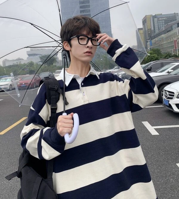 Yellow And Blue Stripe Patterned Polo Shirt | Doyoung - NCT 17 Yellow And Blue Stripe Patterned Polo Shirt | Doyoung - NCT - Image 15