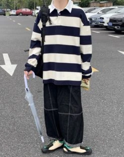 Yellow And Blue Stripe Patterned Polo Shirt | Doyoung - NCT 30 Yellow And Blue Stripe Patterned Polo Shirt | Doyoung - NCT -Diva s Closet Doyoung NCT Yellow And Blue Stripe Patterned Polo Shirt 21 600x760 1