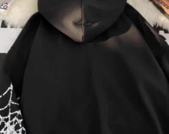 Black Spider Web Printed Hoodie | Felix - Stray Kids -Diva s Closet Felix Stray Kids Black Spider Web Printed Hoodie 6 600x475 1