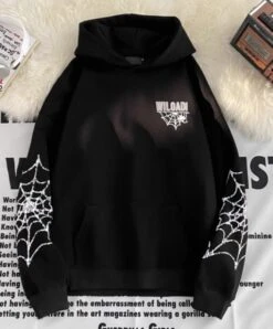 Black Spider Web Printed Hoodie | Felix - Stray Kids -Diva s Closet Felix Stray Kids Black Spider Web Printed Hoodie 7 600x725 1