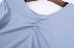 Blue V-Neck Frilled Top | Onda - Everglow 16 Blue V-Neck Frilled Top | Onda - Everglow -Diva s Closet Frilled Top Onda Blue V Neck Everglow 6 600x394 1