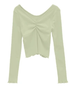 Blue V-Neck Frilled Top | Onda - Everglow 21 Blue V-Neck Frilled Top | Onda - Everglow -Diva s Closet Frilled Top Onda Blue V Neck Everglow 9 600x747 1