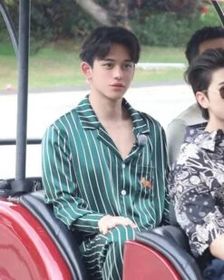 Green Stripes Fox Pajama Set | Lucas - NCT -Diva s Closet Green Stripes Fox Pajama Lucas NCT 11 600x750 1