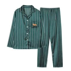 Green Stripes Fox Pajama Set | Lucas - NCT -Diva s Closet Green Stripes Fox Pajama Lucas NCT 5 600x601 1
