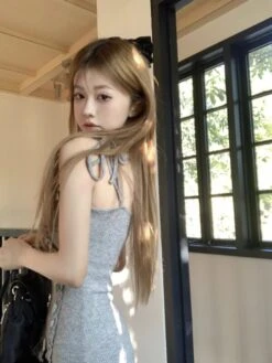 Grey Laced V-Neck Bodycon Dress | Rami - BabyMonster -Diva s Closet Grey Laced V Neck Bodycon Dress Rami BabyMonster 8 600x800 1