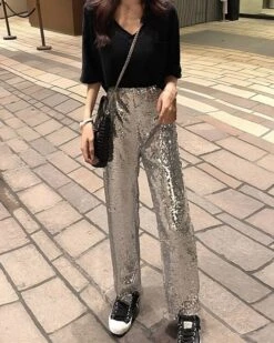 Grey Sparkly Party Pants | Xiumin - EXO