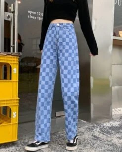 Blue Checkerboard Jeans | Haechan - NCT -Diva s Closet Haechan NCT Blue Checkerboard Jeans 1 600x746 1