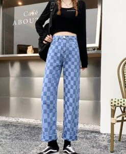 Blue Checkerboard Jeans | Haechan - NCT -Diva s Closet Haechan NCT Blue Checkerboard Jeans 11