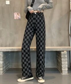Blue Checkerboard Jeans | Haechan - NCT -Diva s Closet Haechan NCT Blue Checkerboard Jeans 12 600x710 1