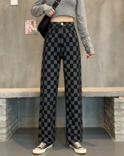 Blue Checkerboard Jeans | Haechan - NCT -Diva s Closet Haechan NCT Blue Checkerboard Jeans 7 600x758 1