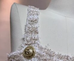 Beige Striped Tweed Crop Top | Hinata - XG -Diva s Closet Hinata XG Beige Striped Tweed Crop Top 8 600x495 1