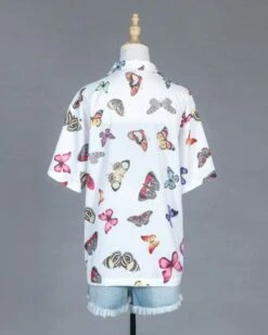 White Butterfly Print Shirt | Hueningkai - TXT -Diva s Closet Hueningkai TXT White Butterfly Print Shirt 3 600x750 1