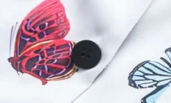 White Butterfly Print Shirt | Hueningkai - TXT -Diva s Closet Hueningkai TXT White Butterfly Print Shirt 5 600x364 1