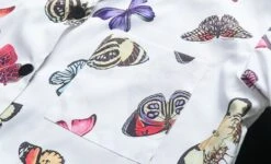 White Butterfly Print Shirt | Hueningkai - TXT -Diva s Closet Hueningkai TXT White Butterfly Print Shirt 8 600x364 1