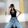 Blue Inner Cut-Out Ringed Denim Jeans | Wheein - Mamamoo -Diva s Closet Hweein Inner Cut out Ringed Denim Jeans 15 600x891 1
