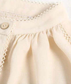 Beige Lace-Trimmed Long Sleeve Blouse | Hyuna -Diva s Closet Hyuna Beige Lace Trimmed Long Sleeve Blouse 3