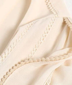 Beige Lace-Trimmed Long Sleeve Blouse | Hyuna -Diva s Closet Hyuna Beige Lace Trimmed Long Sleeve Blouse 4