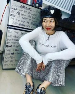 White Go To The Dogs Long Sleeve Crop Top | Hyuna -Diva s Closet Hyuna Go To The Dogs Long Sleeve Crop Top 1 600x750 1