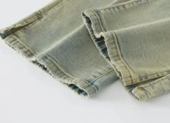 Green Washed Retro Straight Jeans | Felix - Stray Kids -Diva s Closet Hyunjin Stray Kids Green Washed Retro Straight Jeans 6 600x437 1