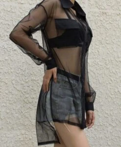 Black Sheer Shirt | IU -Diva s Closet IU Black Sheer Shirt 7 600x731 1