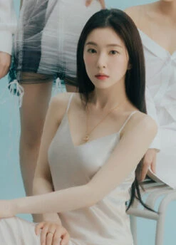 White Silk Dress | Irene - Red Velvet -Diva s Closet Irene Red Velvet White Silk Dress 2 e1643905092927