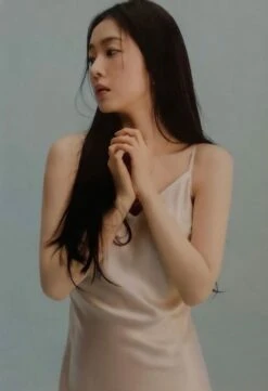White Silk Dress | Irene - Red Velvet -Diva s Closet Irene Red Velvet White Silk Dress 3 e1643905080195 600x878 1