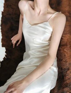 White Silk Dress | Irene - Red Velvet -Diva s Closet Irene Red Velvet White Silk Dress 6 e1643905041124 600x780 1