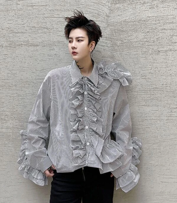 Black Stripe Ruffled Shirt | J-Hope - BTS 8 Black Stripe Ruffled Shirt | J-Hope - BTS - Image 6